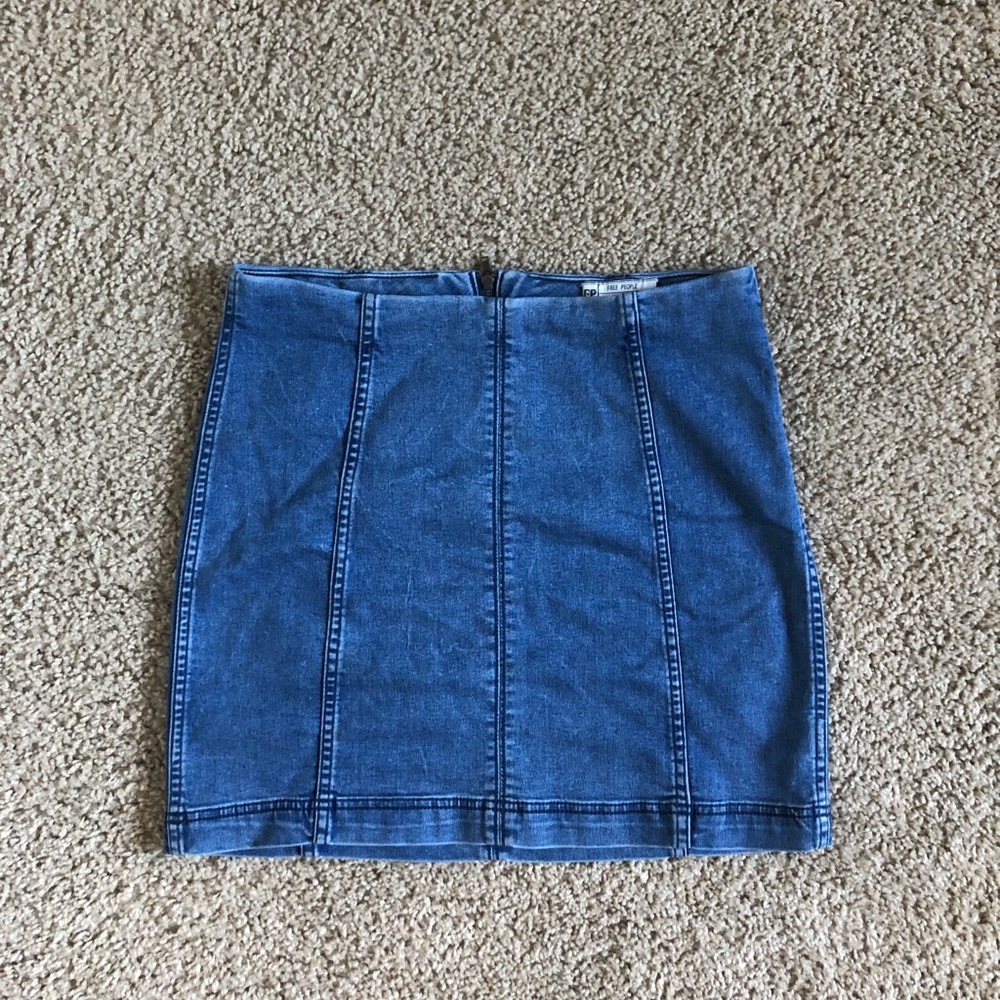 Free people denim mini skirt